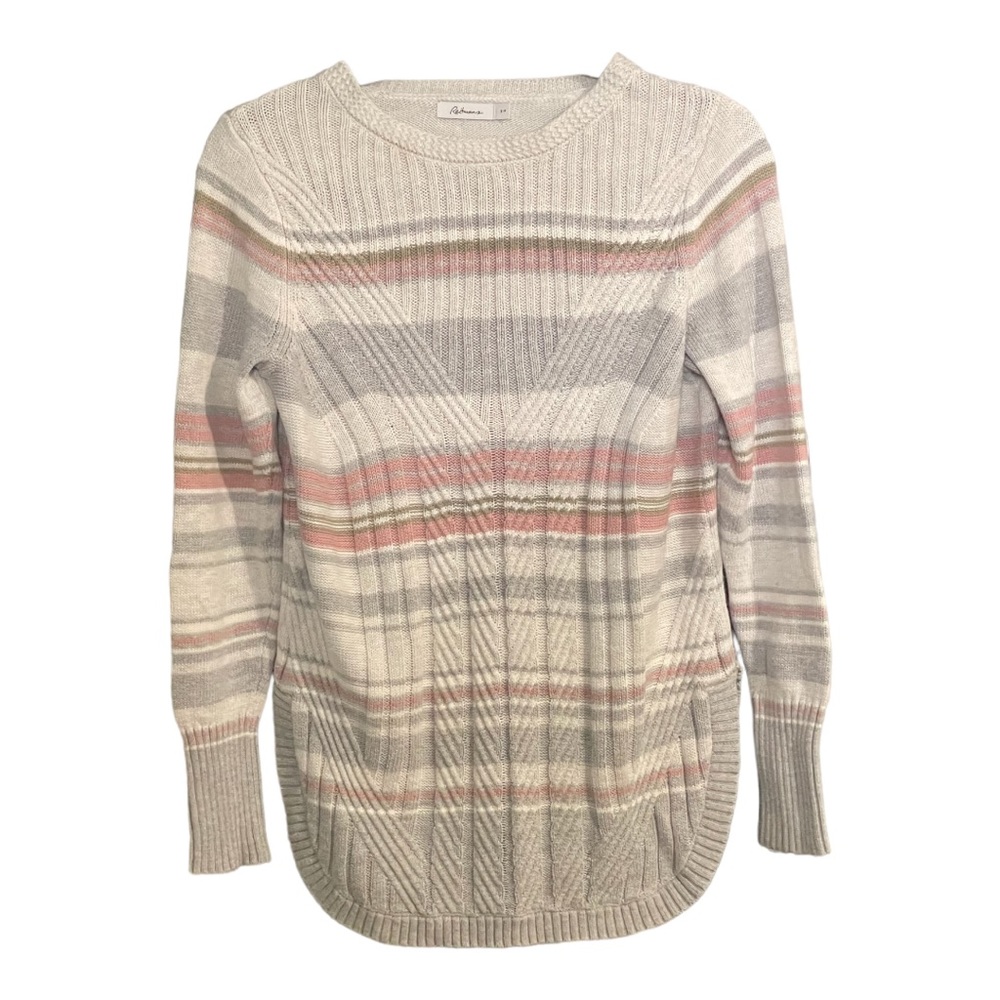 Reitmans Long Sleeve Crew Neck knit Pullover Lightweight Striped Sweater